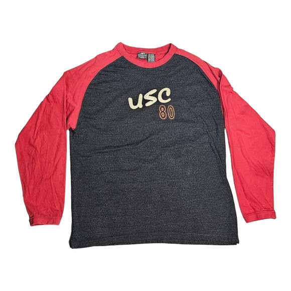Active USA Other - Vintage 90's USC Trojans 80‎ Embroidered Sleeve XL Shirt Gray Red Yellow